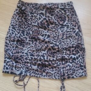 Mini Animal Print Skirt